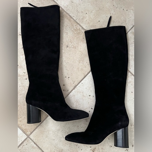 Aeyde ARIANA Black Suede KNEE HIGH Heeled Boots EU 39/ 9 $725 - Picture 2 of 15